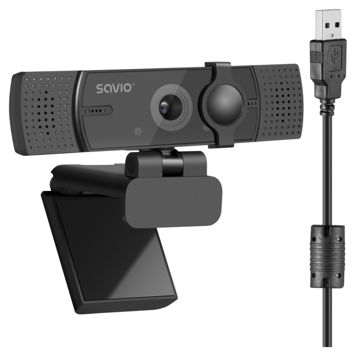 osłona prywatności i przewód USB kamery SAVIO CAK-05
